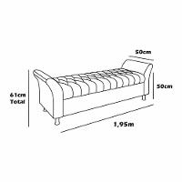 Recamier Puff Estofado King 195 Cm ágata Veludo Rose - 3