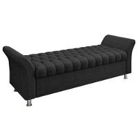 Recamier Puff Estofado King 195 Cm ágata Veludo Preto - 2