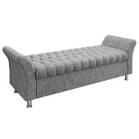 Recamier Puff Estofado King 195 Cm ágata Linho Cinza - 2