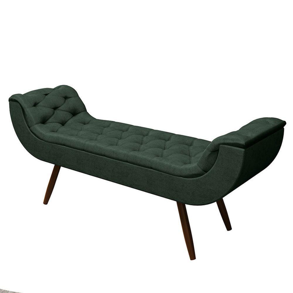 Recamier Puff Estofado King 195 Cm Drusa Veludo Verde - 2