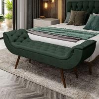 Recamier Puff Estofado King 195 Cm Drusa Veludo Verde - 1