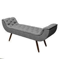 Recamier Puff Estofado King 195 Cm Drusa Veludo Cinza - 2