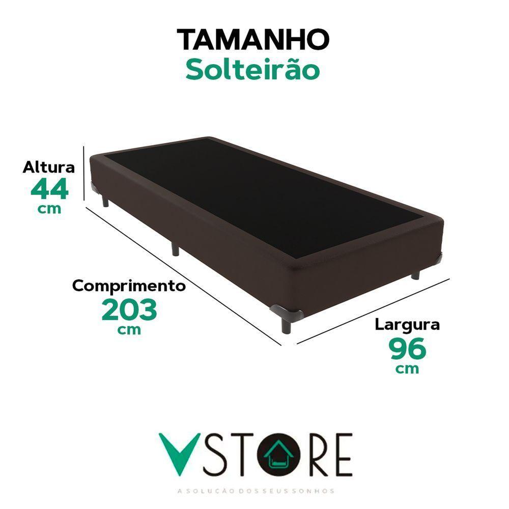 Cama Box Solteirão Marrom V-store 96x203x44 - 3