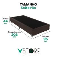 Cama Box Solteirão Marrom V-store 96x203x44 - 3