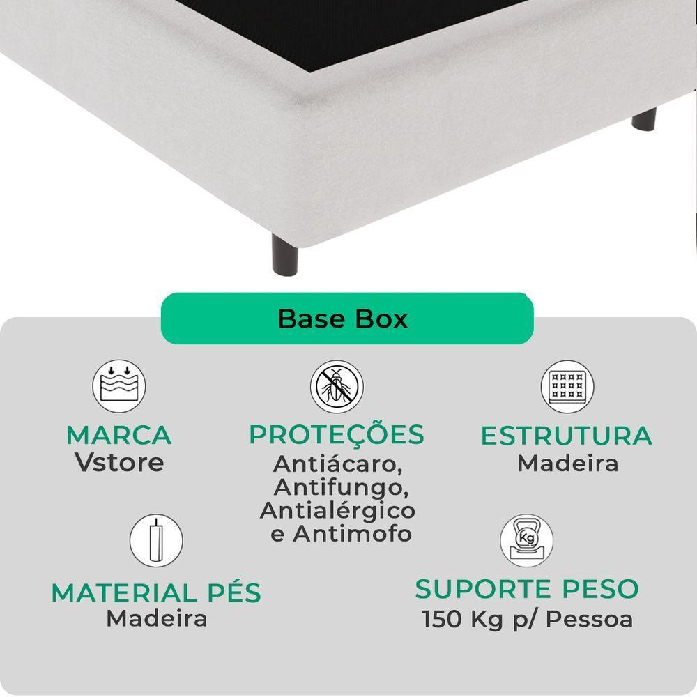 Cama Box Solteirão Branco V-store 96x203x44 - 2