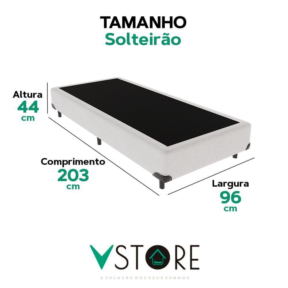 Cama Box Solteirão Branco V-store 96x203x44 - 3