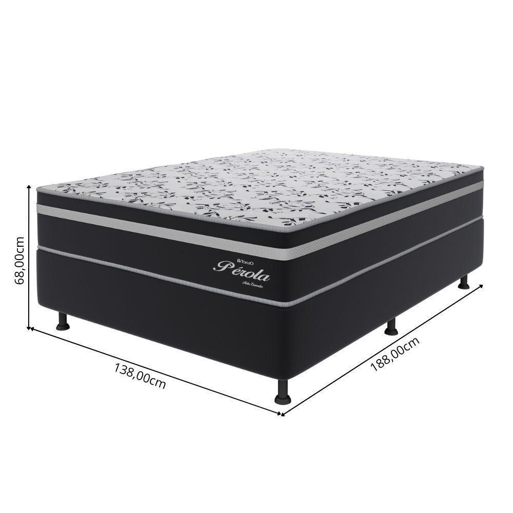 Cama Box Casal (138x188) D26 Molas Ensacadas Grafite-branco Pérola Topazio Colchões - 3
