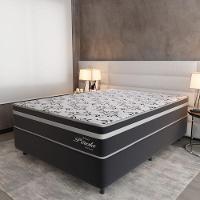 Cama Box Casal (138x188) D26 Molas Ensacadas Grafite-branco Pérola Topazio Colchões - 1