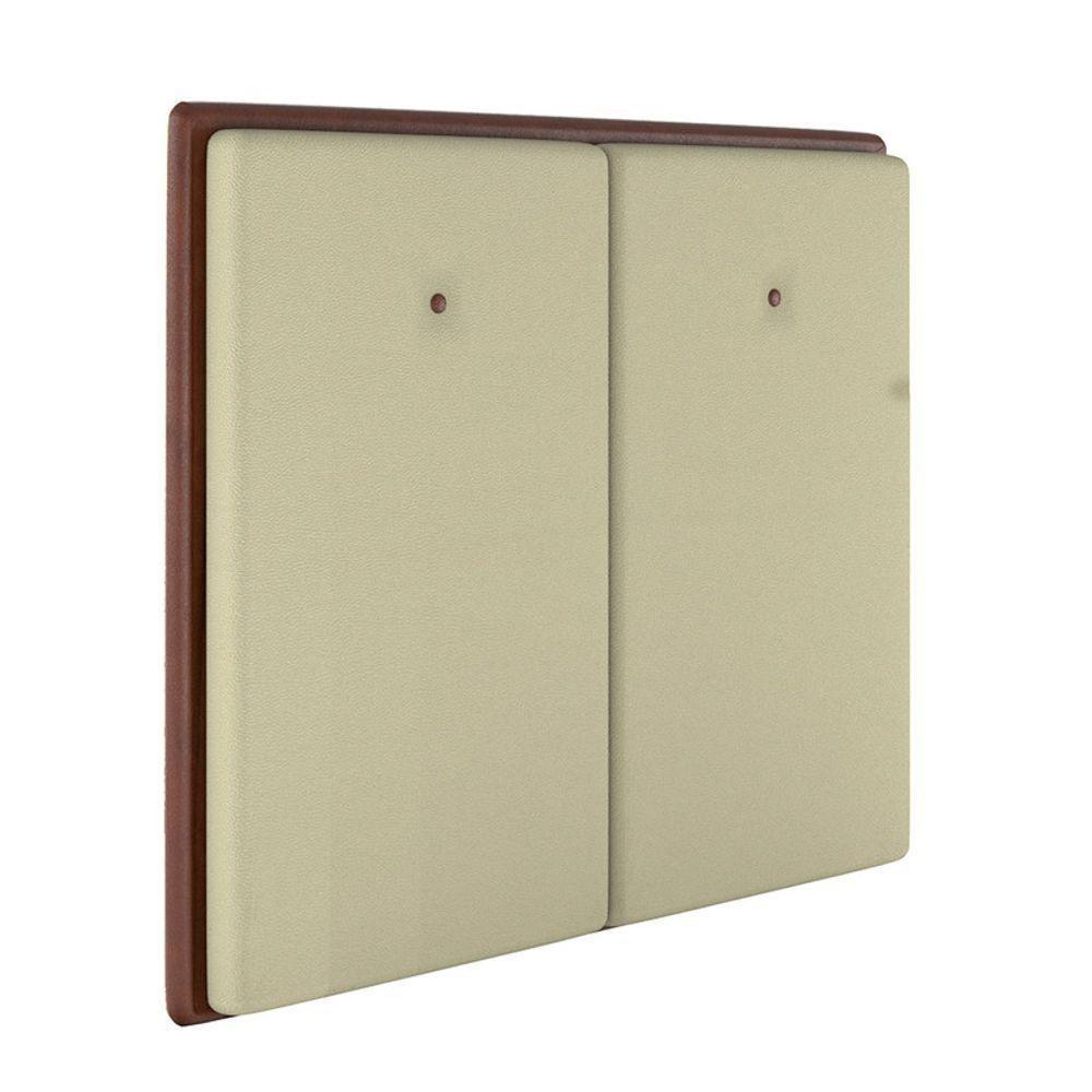 Cabeceira Estofada Solteiro 90 Cm Coral Corino Bege - 1