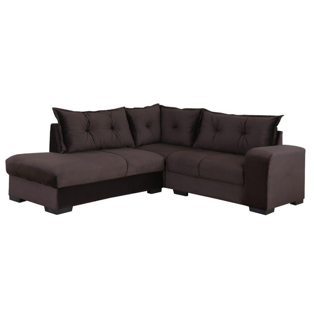 Sofá De Canto 3x2 Lugares Marrom Veneza Design Estofados - 2