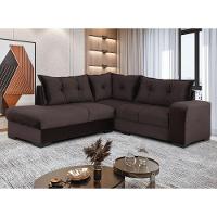 Sofá De Canto 3x2 Lugares Marrom Veneza Design Estofados - 1