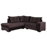 Sofá De Canto 3x2 Lugares Marrom Veneza Design Estofados - 2