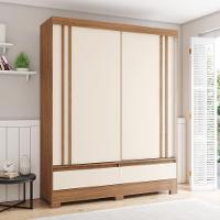 Guarda-roupa Casal 2 Portas Deslizantes 2 Gavetas Nature/off White B373 Briz - 2