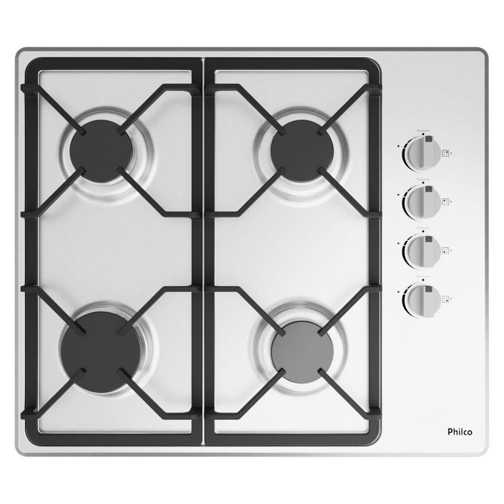 Cooktop 4 Bocas Philco Automático PCT04I Mesa De Inox Alumínio Bivolt - 1