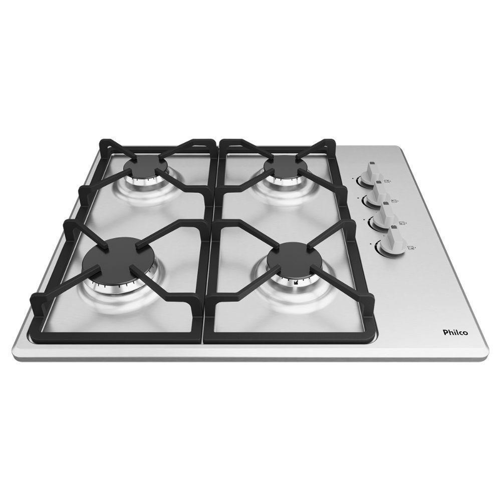 Cooktop 4 Bocas Philco Automático PCT04I Mesa De Inox Alumínio Bivolt - 3