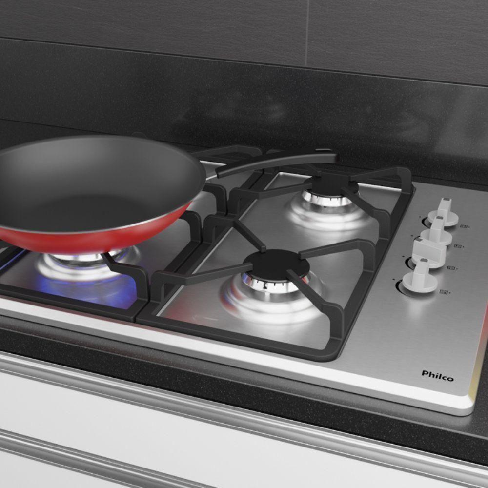 Cooktop 4 Bocas Philco Automático PCT04I Mesa De Inox Alumínio Bivolt - 6