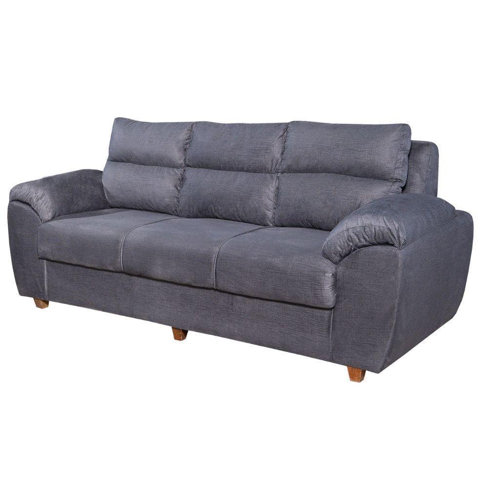 Conjunto De Sofá 3x2 Lugares Prisma Cinza Bello Estofados - 4