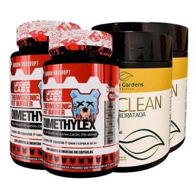 Kit 2 Dimethylex Termogênico + 2 Creatina 300g Energia Força Sabor Original