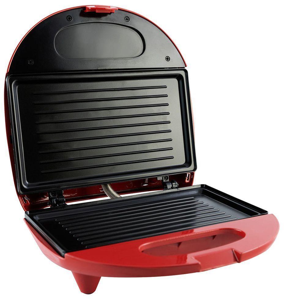 Mini Grill E Sanduicheira Philco Inox Vermelha 110V - 5