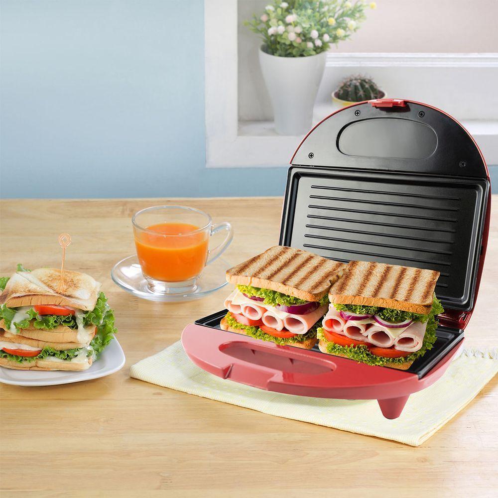 Mini Grill E Sanduicheira Philco Inox Vermelha 110V - 6