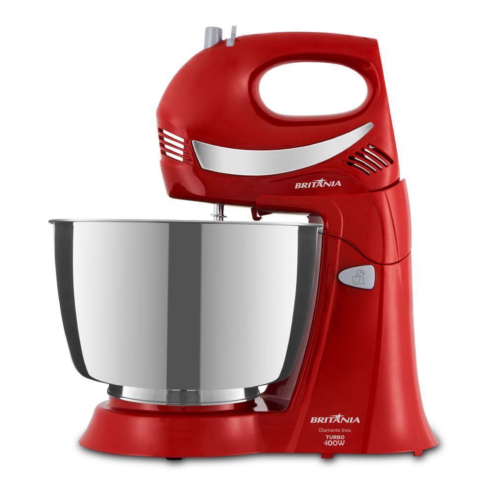 Batedeira Britânia Diamante Inox Vermelha 550W 110V - 3