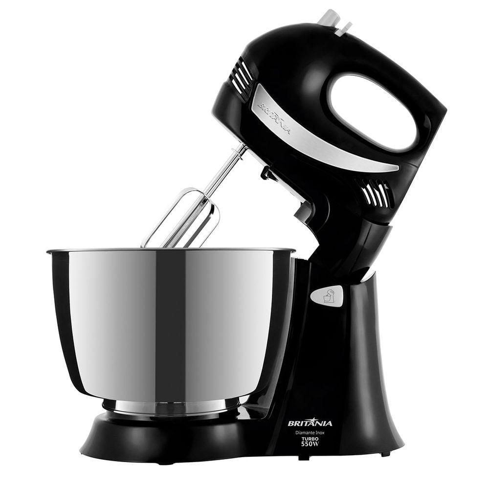 Batedeira Britânia Diamante Inox PR Preto 4,3l 550W 2 Em 1 110V - 4