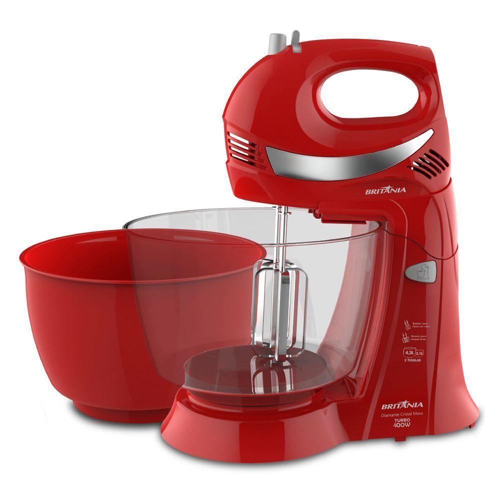 Batedeira Britânia Diamante Cristal Maxx Turbo 400W Vermelha 110V - 1