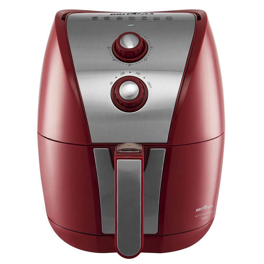 Air Fryer Britânia BRF11VI Inox Vermelha 4,4L 1500W 110V - 1