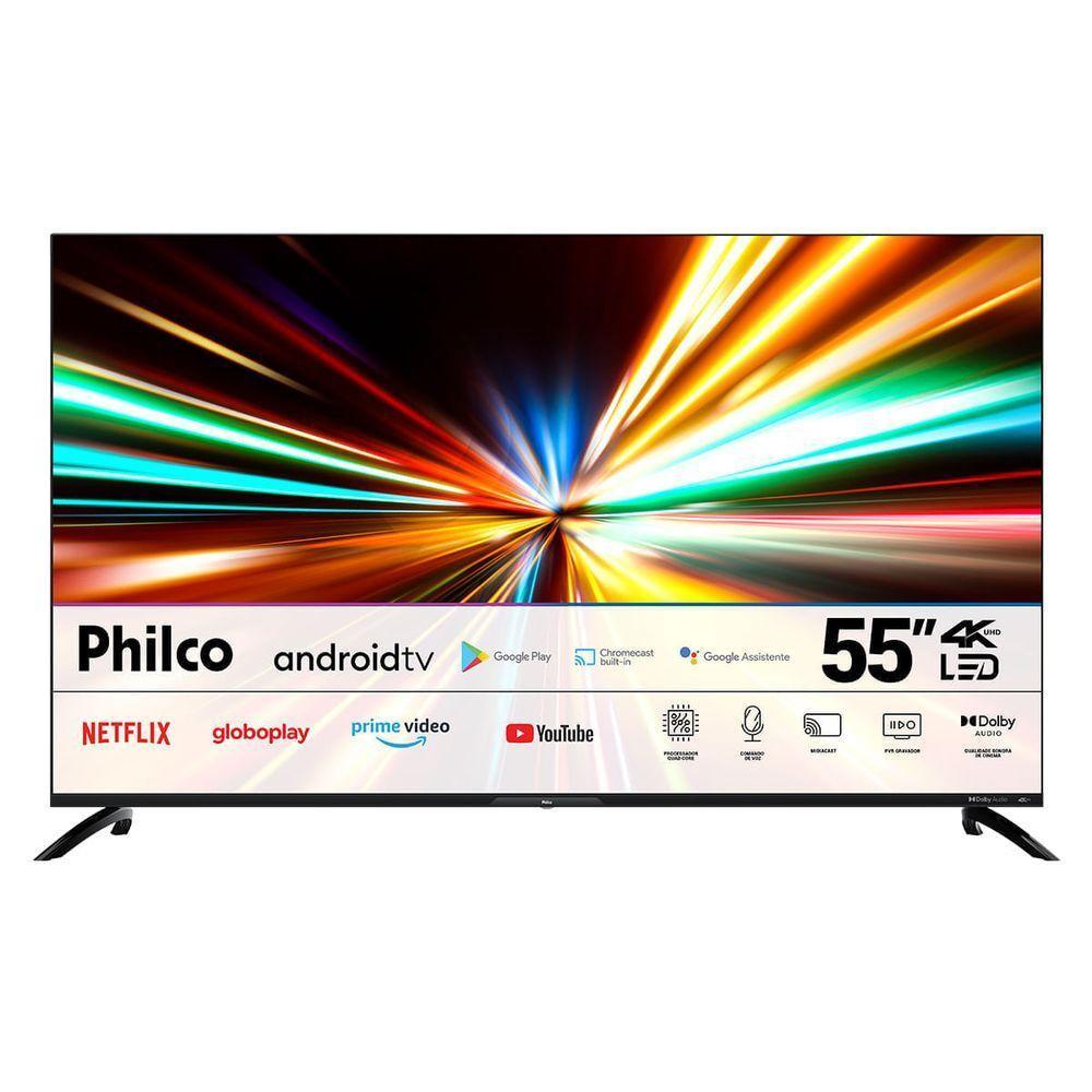 Smart TV 55” Philco 4K LED Dolby Áudio PTV55G7EAGCPBL Bivolt - 1