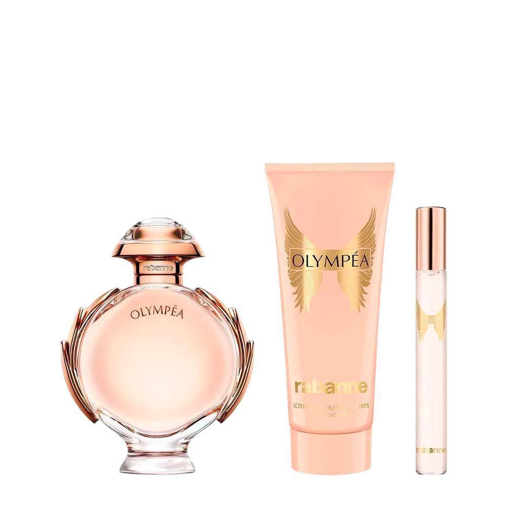 Kit Rabanne Olympéa Feminino - Eau De Parfum 80ml + 10ml + Body Lotion 100ml - 2