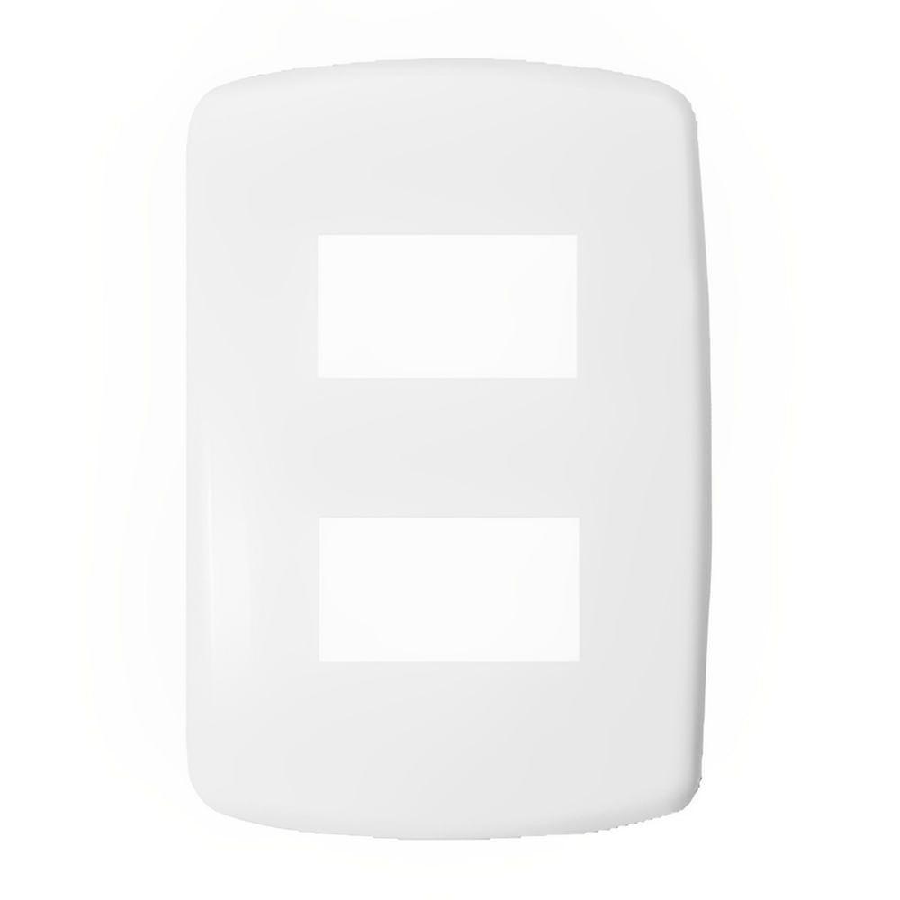 Placa 4x2 2 Modulos Com Suporte Branco - Dc-8100-38 - Dicompel - 1