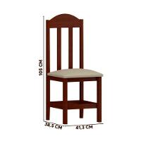 Mesa De Jantar 4 Cadeiras Estofadas Madeira Maciça Castanho