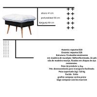 Poltrona Reclinável 3 Posições Com Puff Roma Em Linho Premium Grafite Preto Com Puff Roma - 5