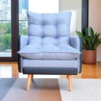 Poltrona Reclinável 3 Posições Com Puff Roma Em Linho Premium Grafite Preto Com Puff Roma - 7