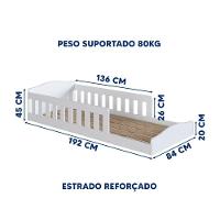 Cama Infantil Montessoriana Com Grades De Proteção Laterais Branco - 3