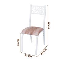 Mesa Com 4 Cadeiras Para Cozinha Em Aço Branco Carvalho - 3