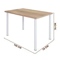 Mesa Com 4 Cadeiras Para Cozinha Em Aço Branco Carvalho - 4