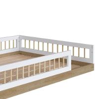 Cama Com Colchão Infantil Montessoriana Casal Oak Branco - 3