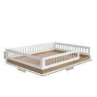Cama Com Colchão Infantil Montessoriana Casal Oak Branco - 4