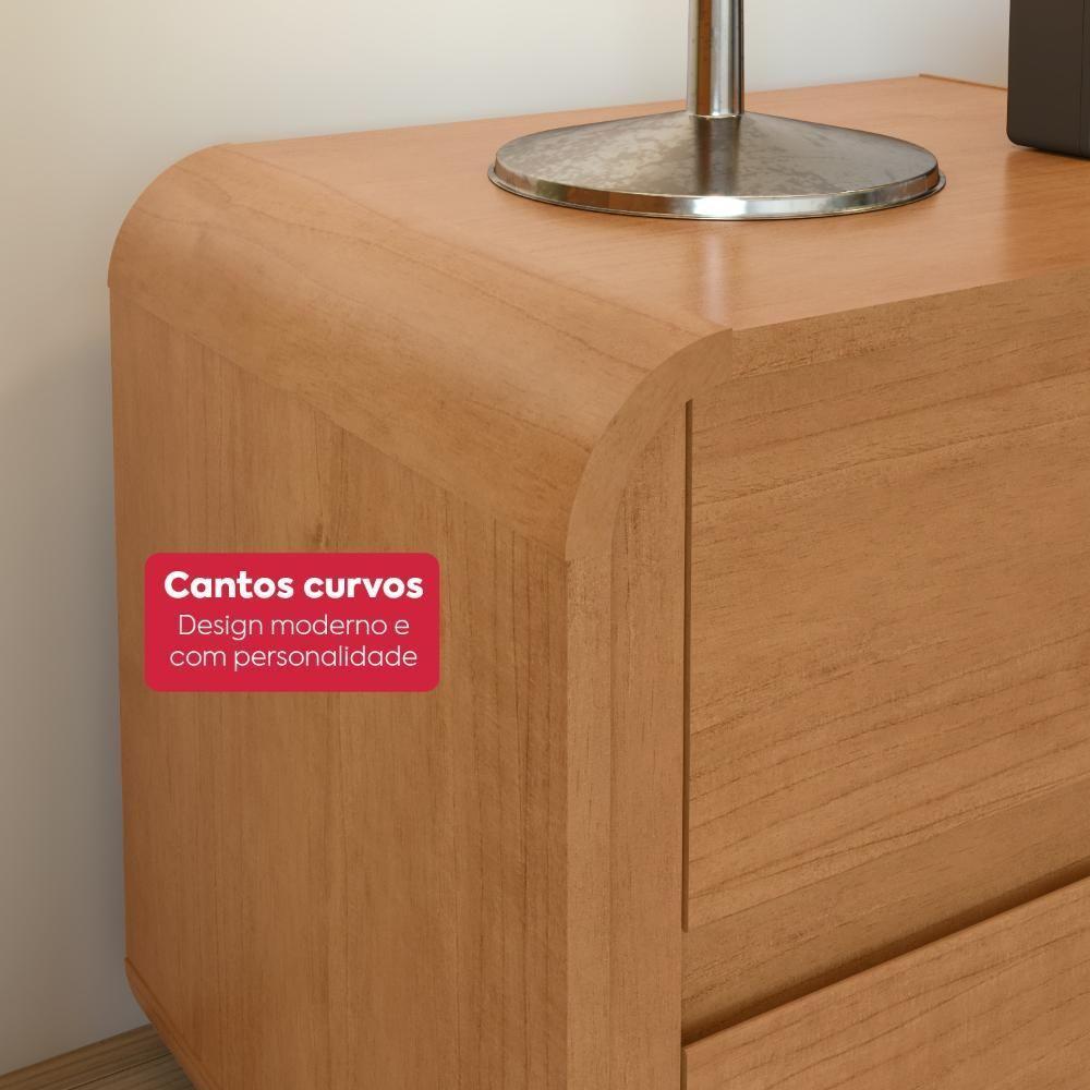 Mesa De Cabeceira 2 Gavetas Easy Like Amendoa Clean - 4