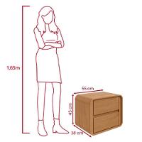 Mesa De Cabeceira 2 Gavetas Easy Like Amendoa Clean - 3