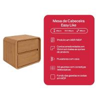 Mesa De Cabeceira 2 Gavetas Easy Like Amendoa Clean - 7