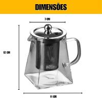 Chaleira De Vidro Com Infusor 350ml Chá - 6