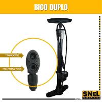 Bomba Ar Manual Encher Pneus Com Manômetro 2 Bicos Boia