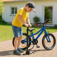 Bomba Ar Manual Encher Pneus Com Manômetro 2 Bicos Boia - 9