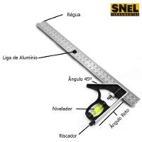 Esquadro Combinado 12 Pol. Snel Ferramentas Tamanho: 300mm