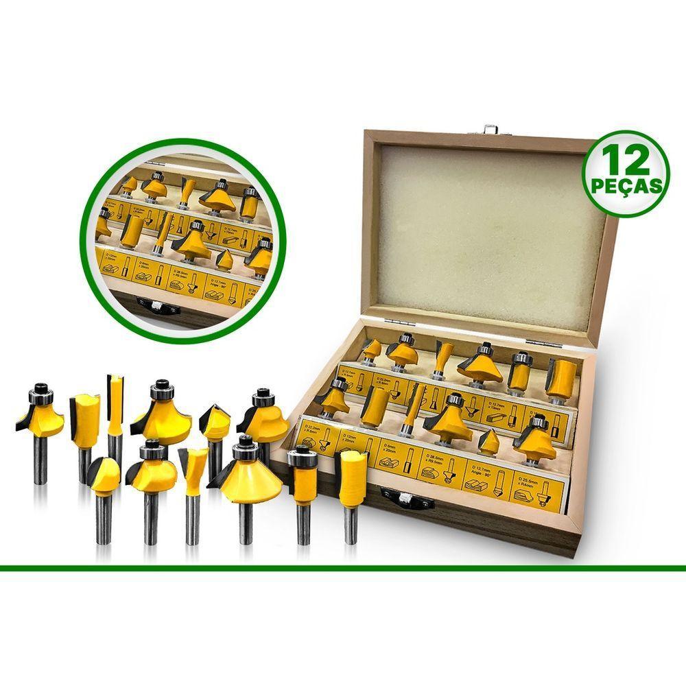 Jogo De Fresa Para Madeira Com 12 Peças 05460 Titanium - 2