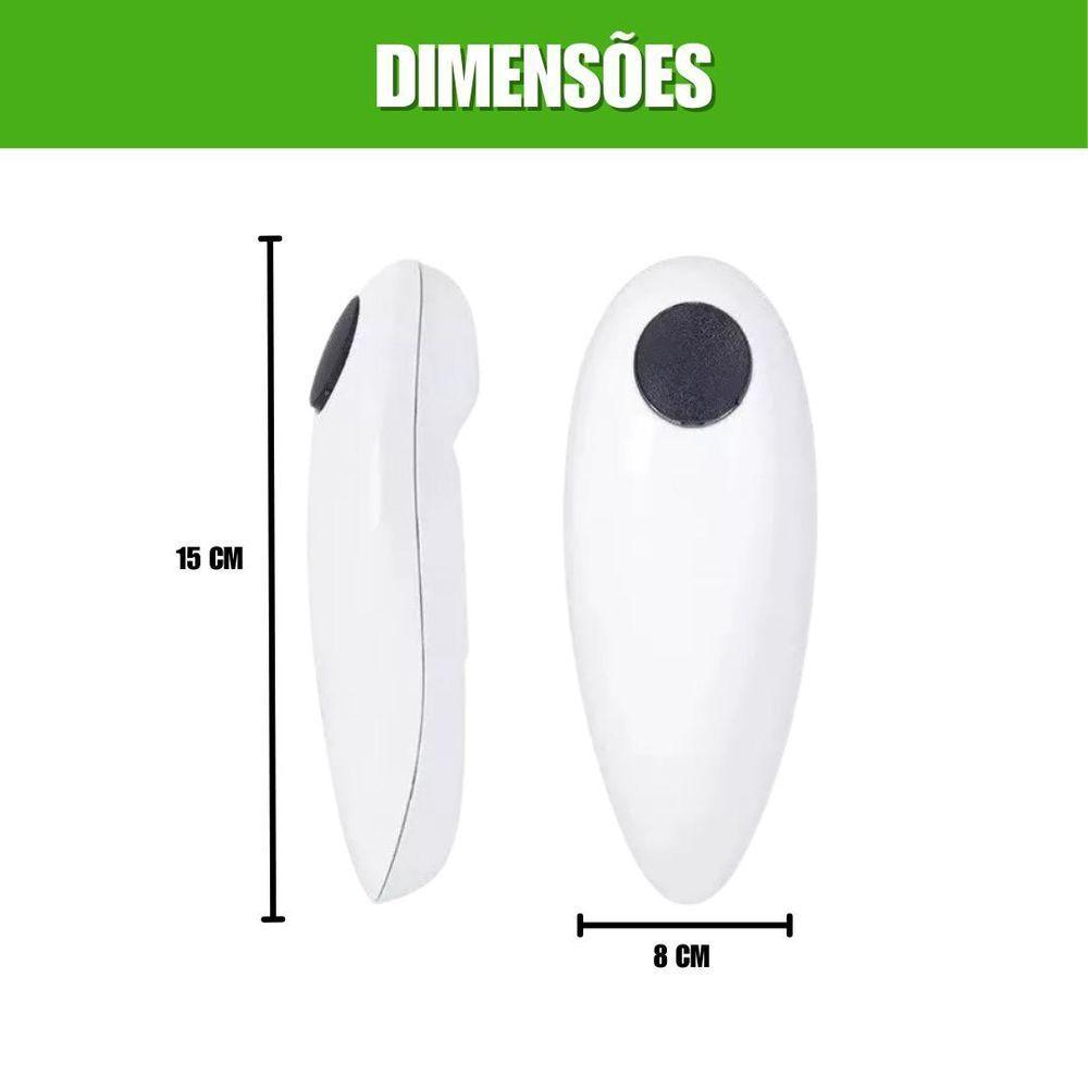 Abridor Lata Elétrico Automático A Pilha Giratório Branco - 3
