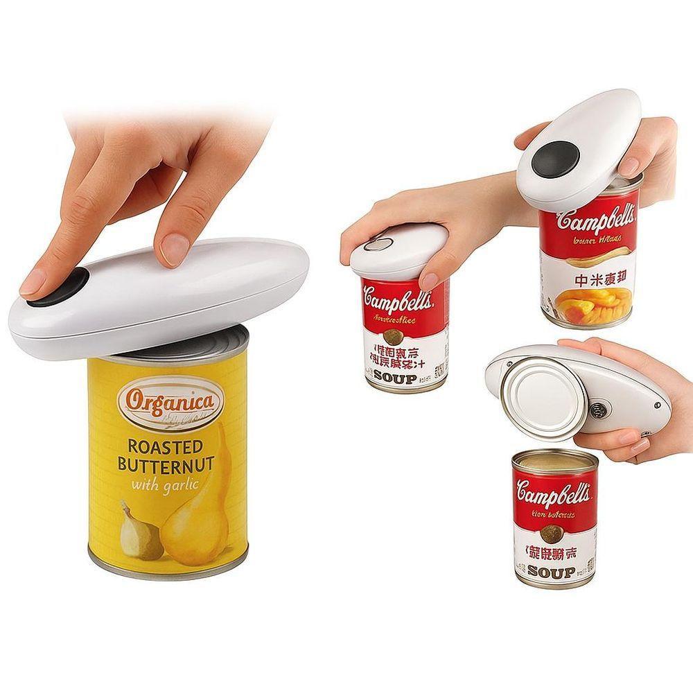 Abridor Lata Elétrico Automático A Pilha Giratório Branco - 8