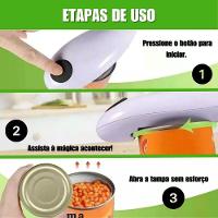 Abridor Lata Elétrico Automático A Pilha Giratório Branco - 2